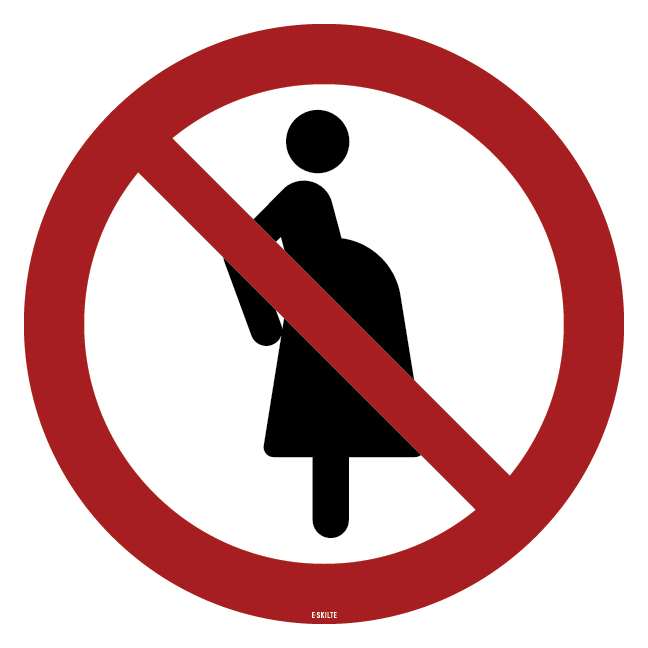 P042 Ikke egnet for gravide kvinder skilt