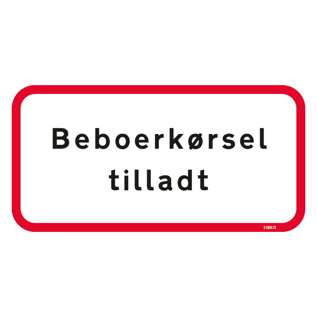 UC20,6 - Beboerkørsel tilladt skilt
