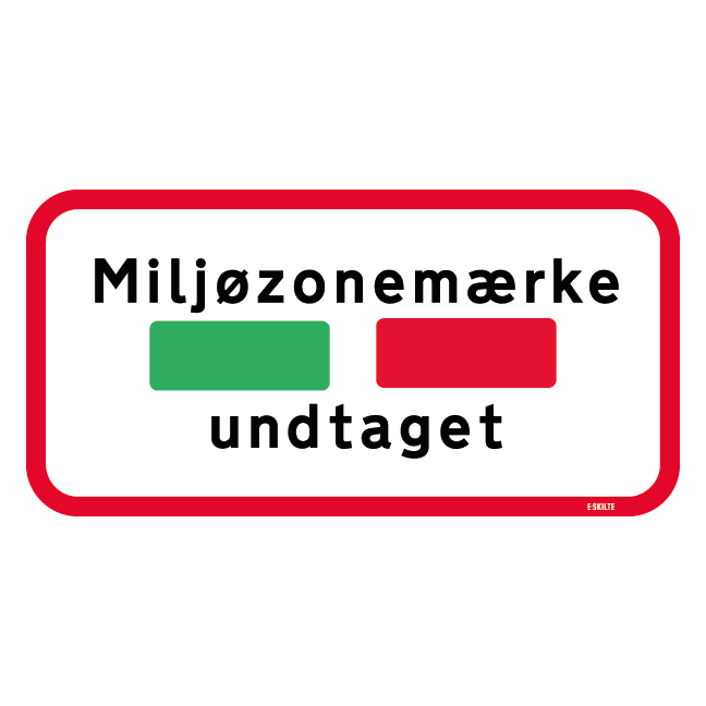UC23 - Miljøzonemærke undtaget skilt