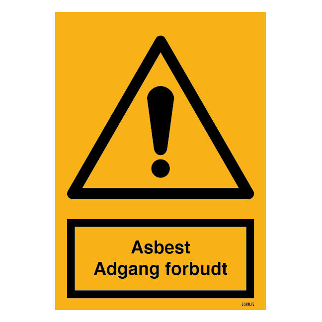Asbest adgang forbudt skilt