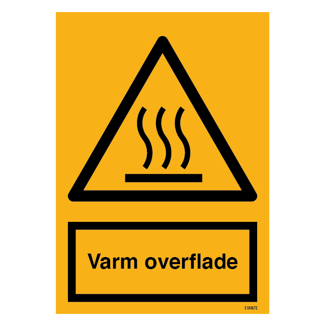 Varm overflade skilt
