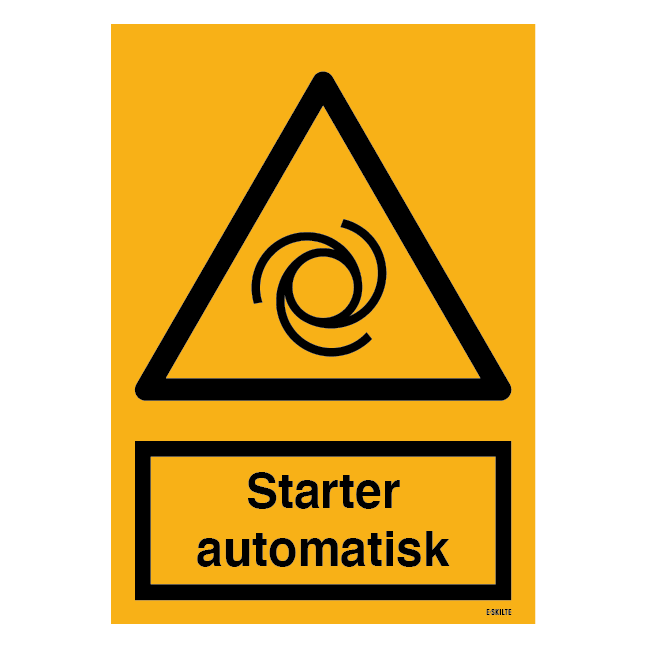 Starter automatisk skilt