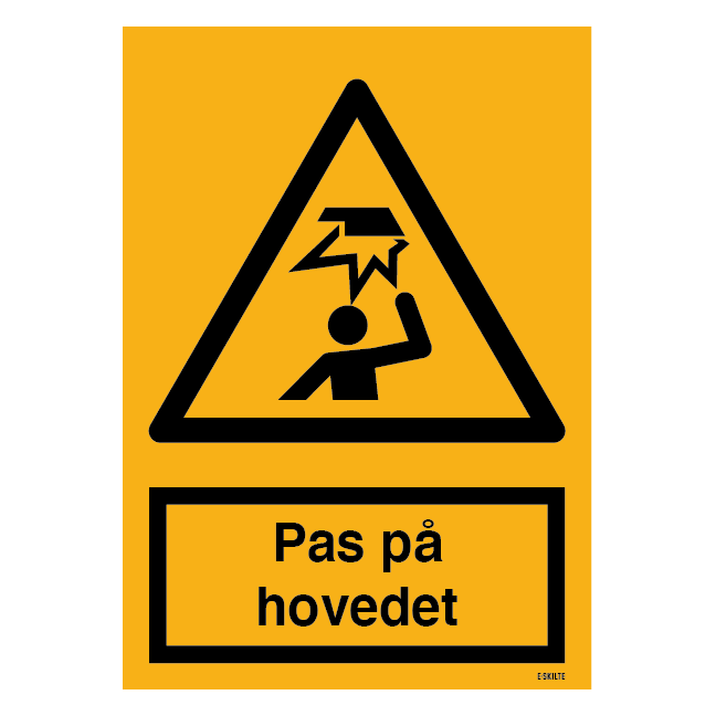 Pas på hovedet skilt
