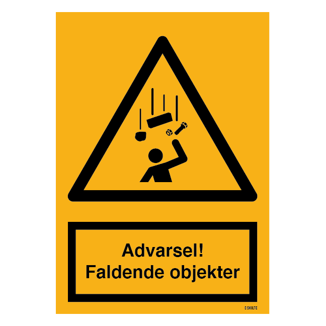 Advarsel! Faldende objekter skilt