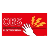 Advarselsskilt - Elektrisk hegn (rød)