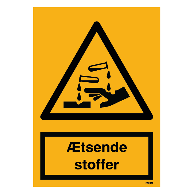 Advarselsskilt - Ætsende stoffer