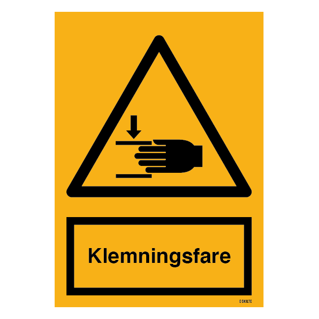 Advarselsskilt - Klemningsfare