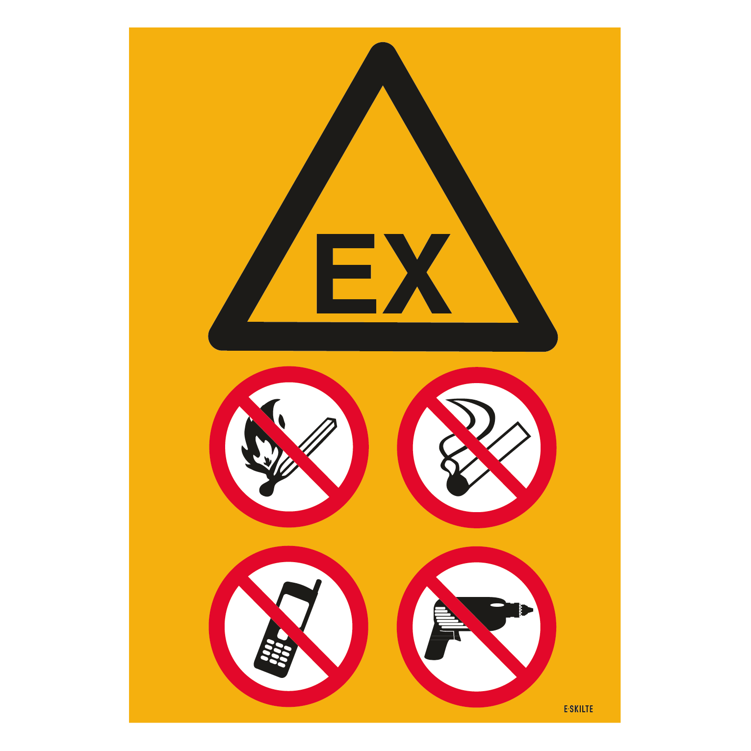 EX forbud ild røg tele boring skilt