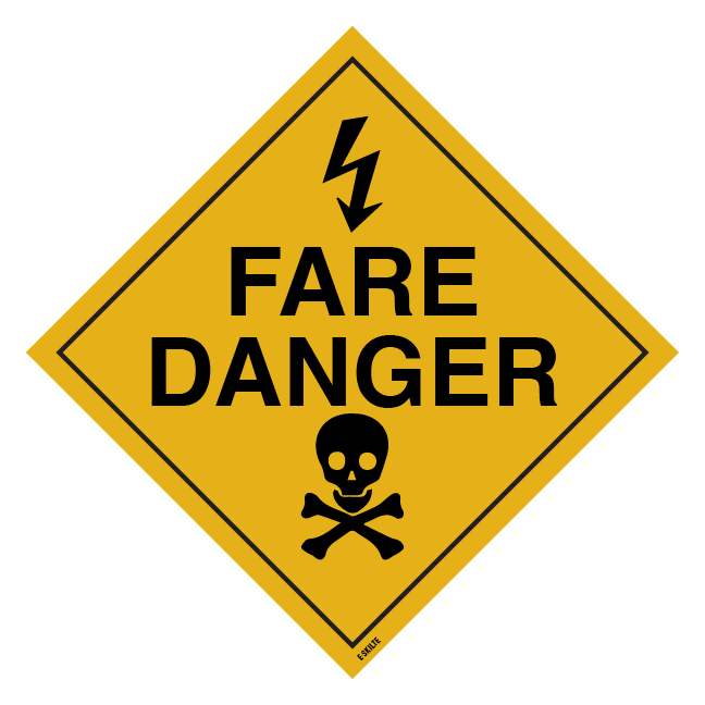 Fare Danger. Advarselsskilt