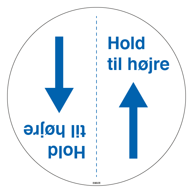 Hold til højre blåt skilt