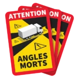 Blind vinkeltil lastbil klistermaerker (Angles Morts) sticker 3 stk.