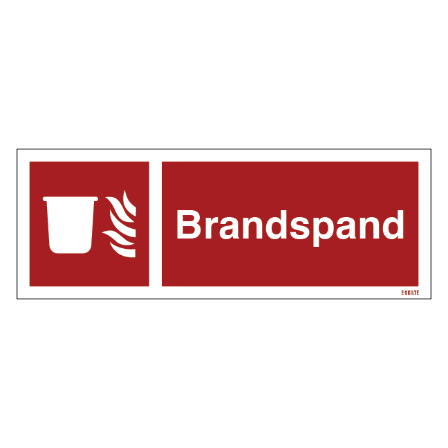 Brandspand. Brandskilt
