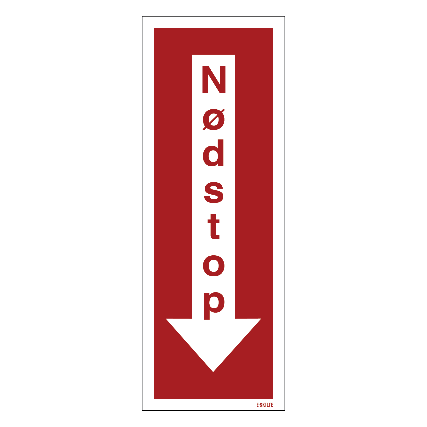 Nødstop. skilt