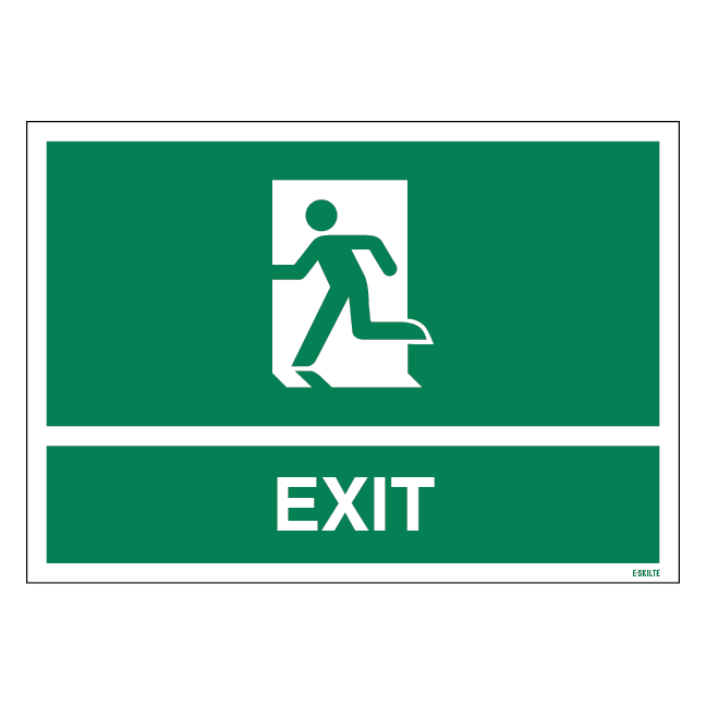 Exit mod venstre Skilt