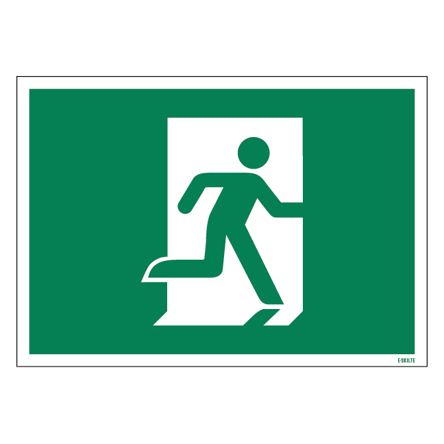 Flugt vej med højre Skilt