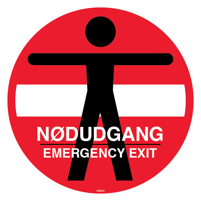 Person adgang forbudt Nødudgang Emergency exit skilt