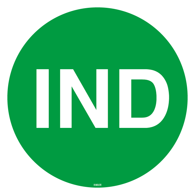 IND grøn skilt