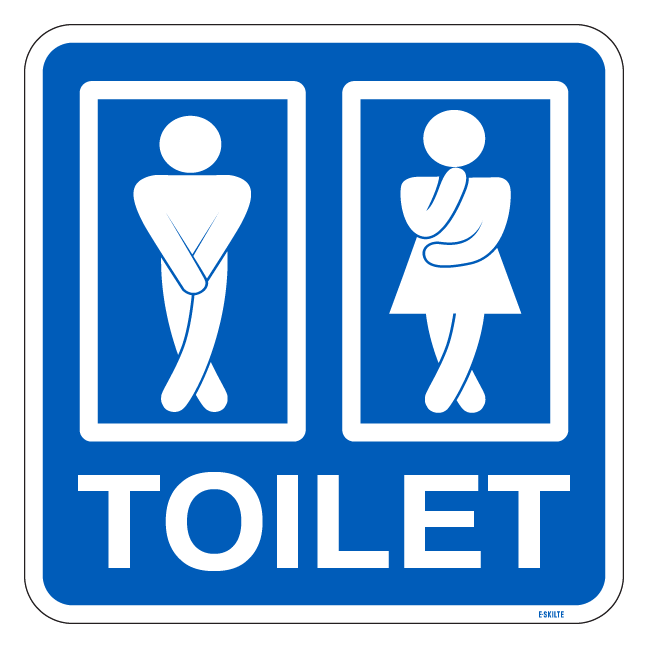Toilet Sign-male-female. Bygningsskilt