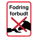 Fodring forbudt skilte