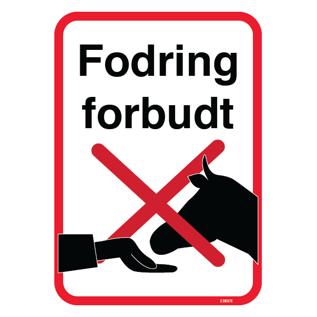 Fodring forbudt skilt
