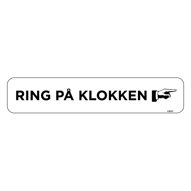 Ring på klokken. Bygningsskilt