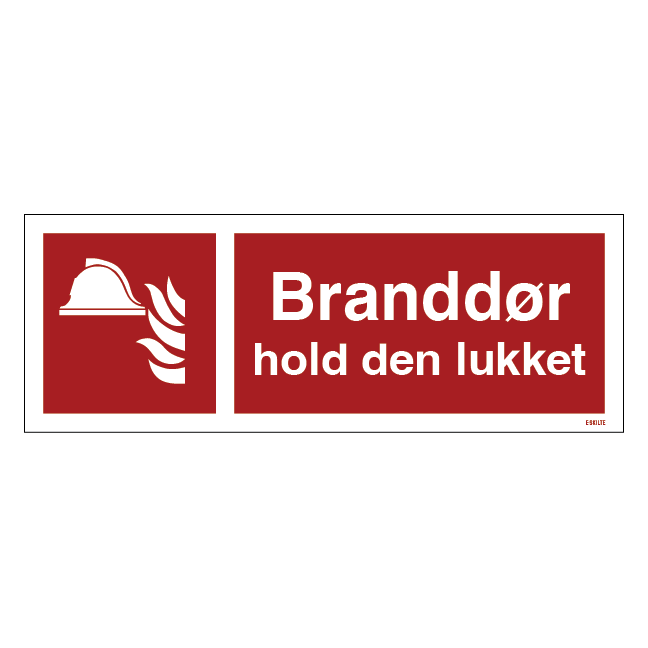 Branddør skal holdes lukket skilt