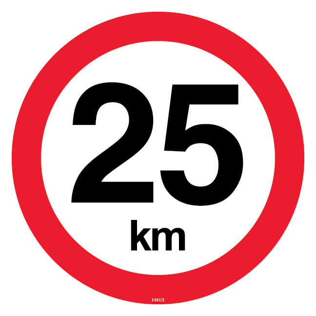 C55 Hastighedsbegrænsning 25 km. Skilt