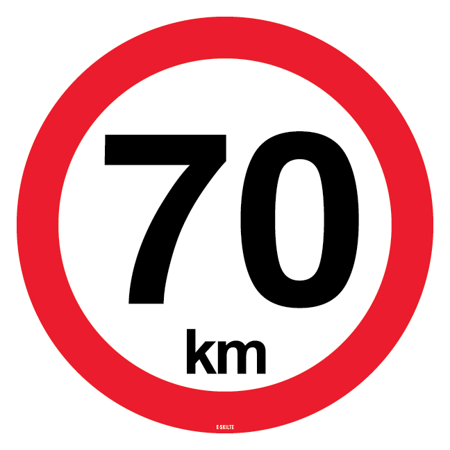 C55 Hastighedsbegrænsning 70 km. Skilt
