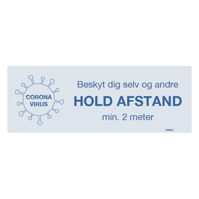 Hold afstand min. 2 meter skilt