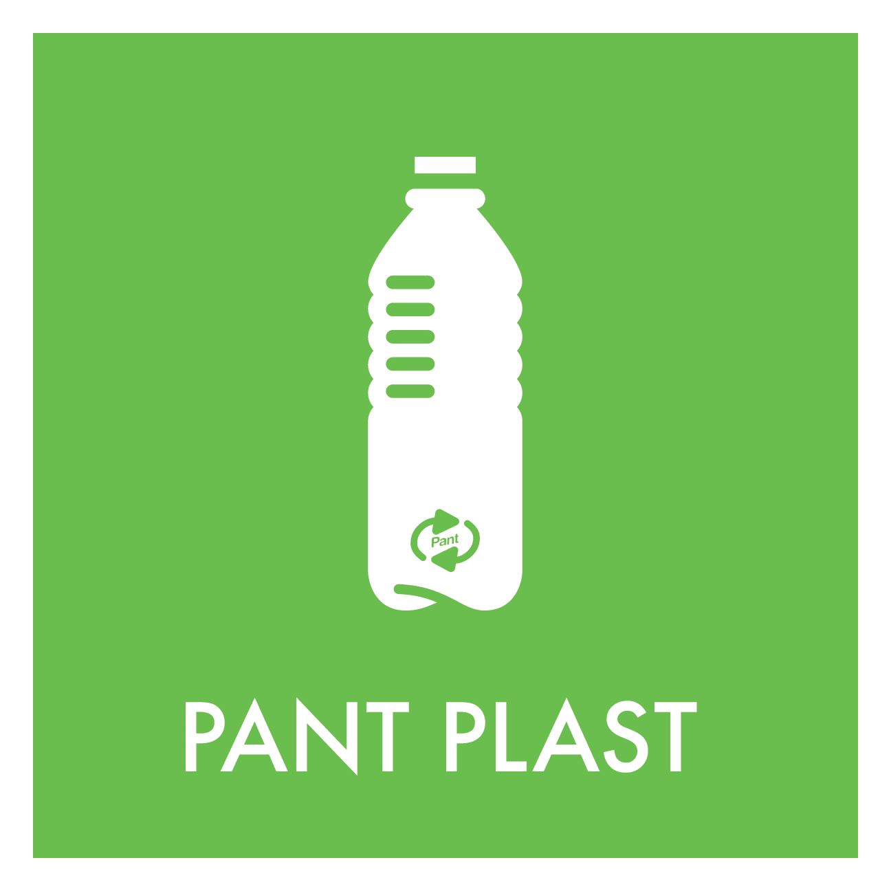 Pant plast skilt - Dansk Affaldssortering