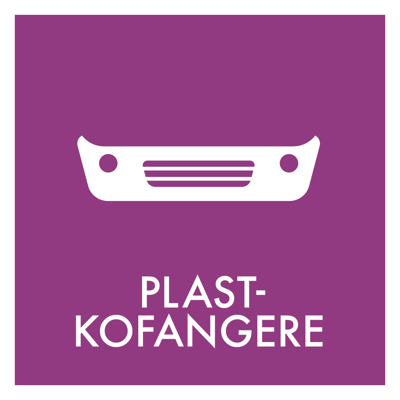 Plastkofanger skilt - Dansk Affaldssortering