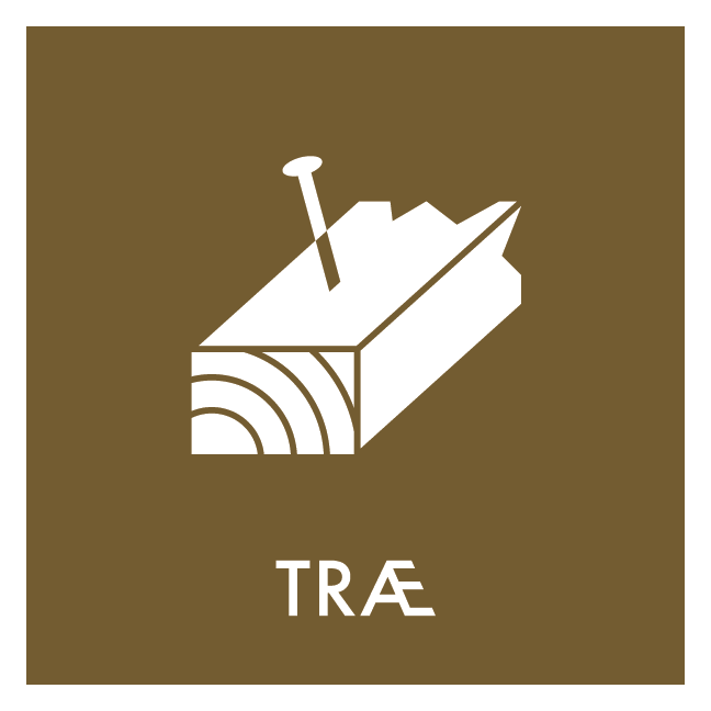 Træ skilt - Dansk Affaldsforening