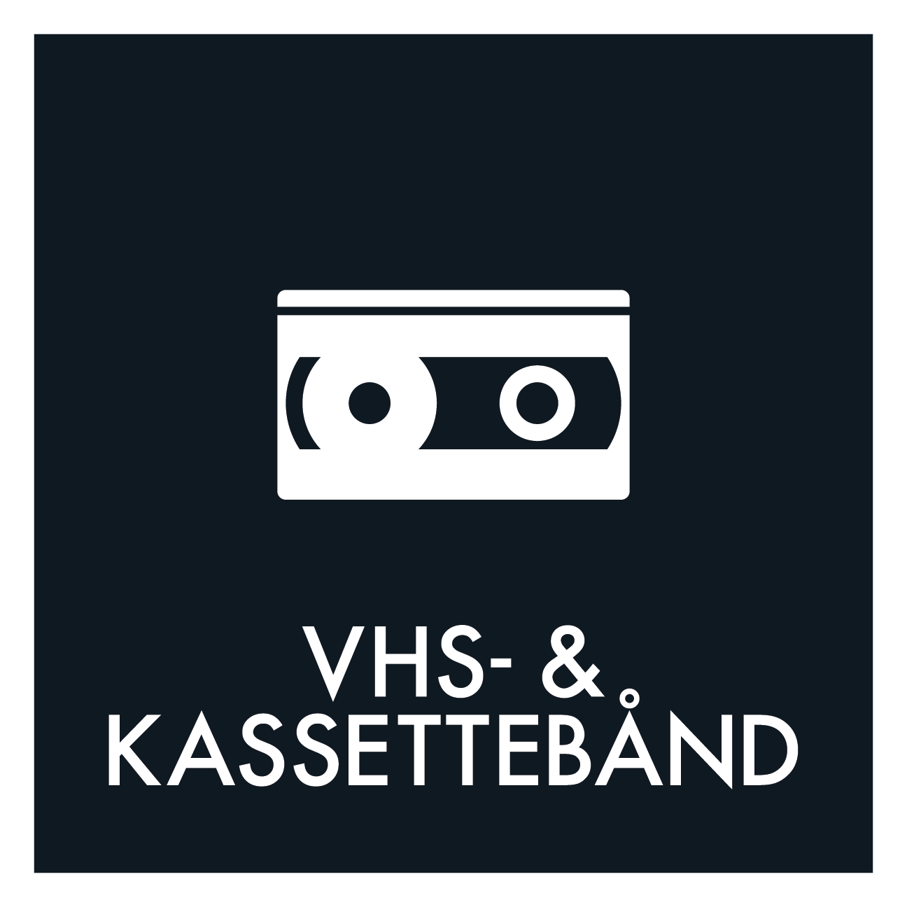 VHS- og kassettebånd affald sort skilt - Dansk Affaldssortering