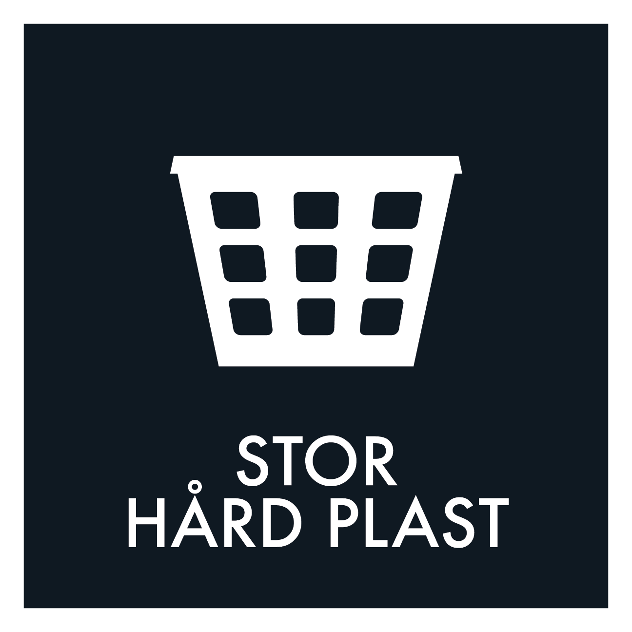 Stor hård plast affald sort skilt - Dansk Affaldssortering