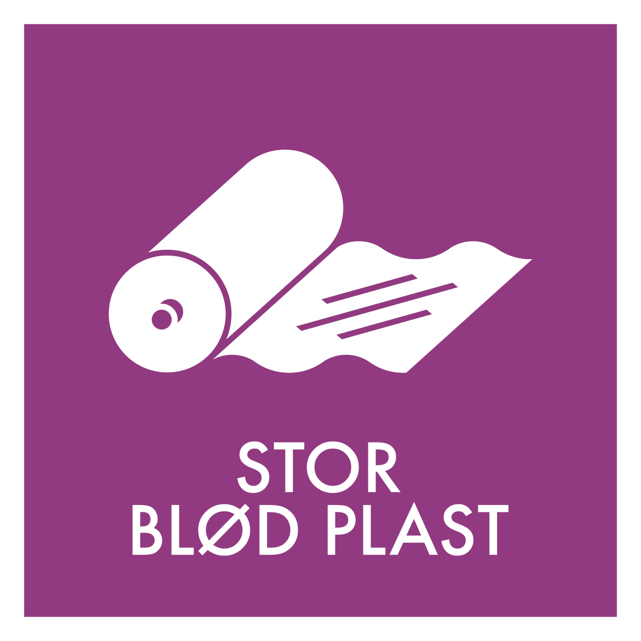 Stor blød plast affald skilt - Dansk Affaldssortering