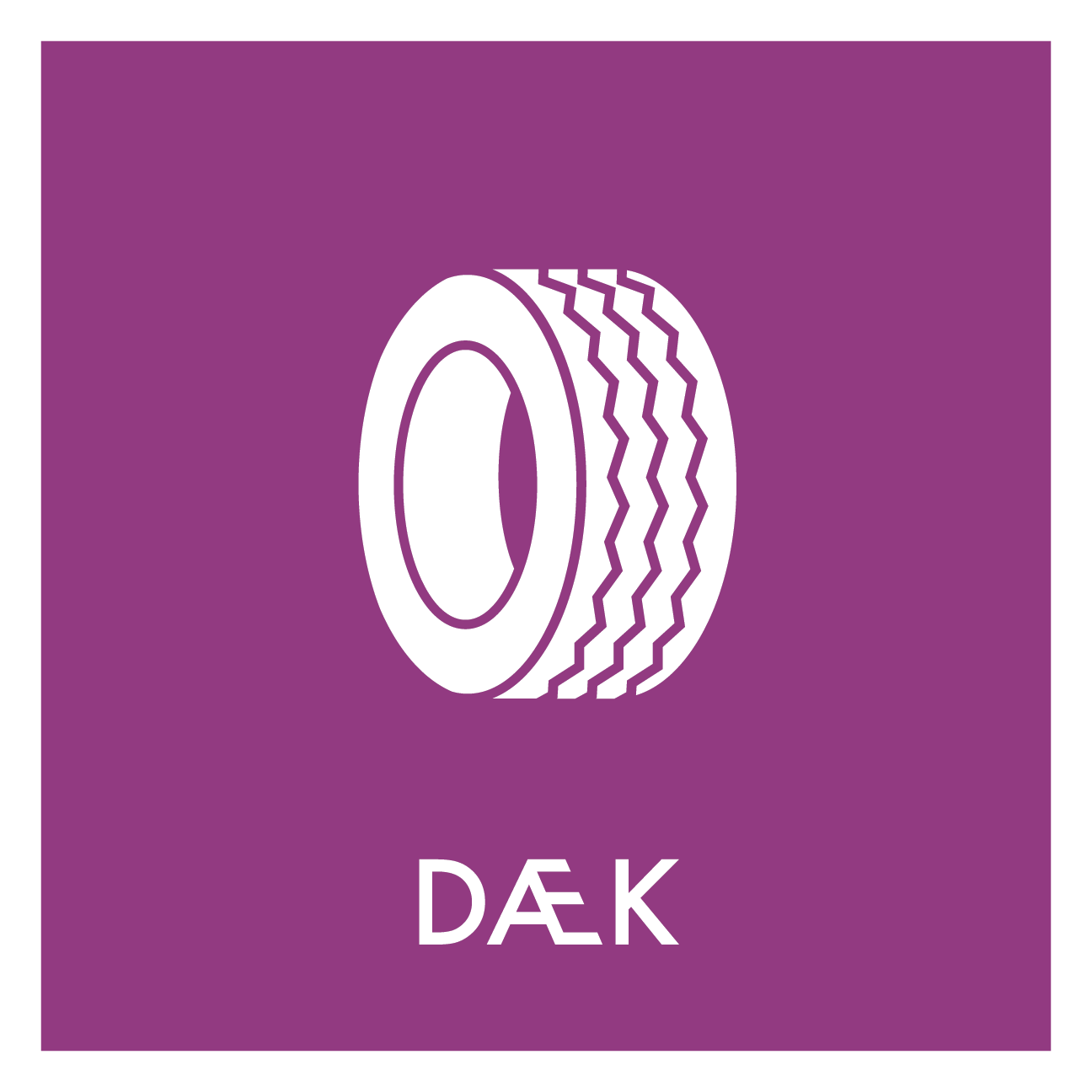 Dæk affald skilt - Dansk Affaldssortering