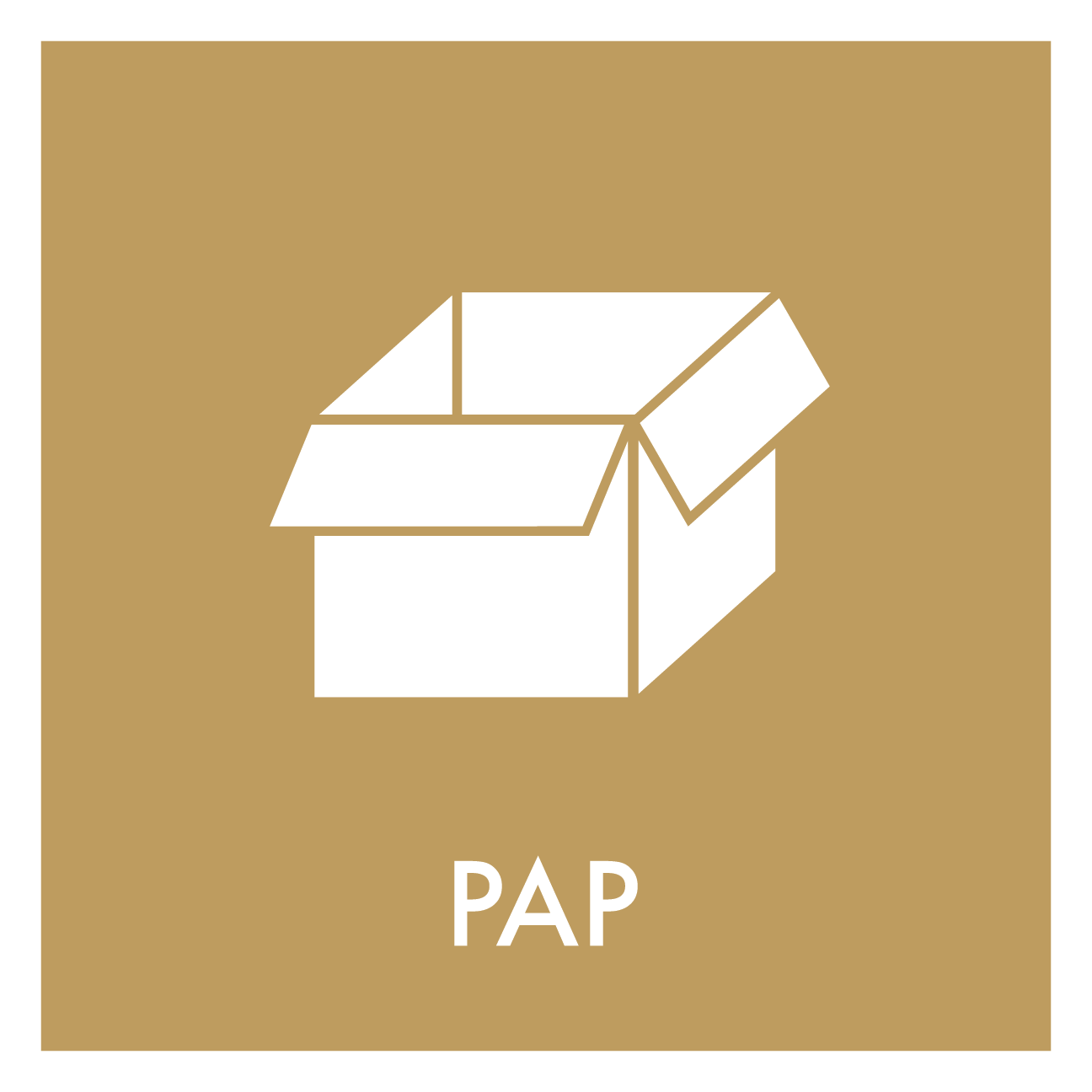 Pap affald skilt - Dansk Affaldssortering