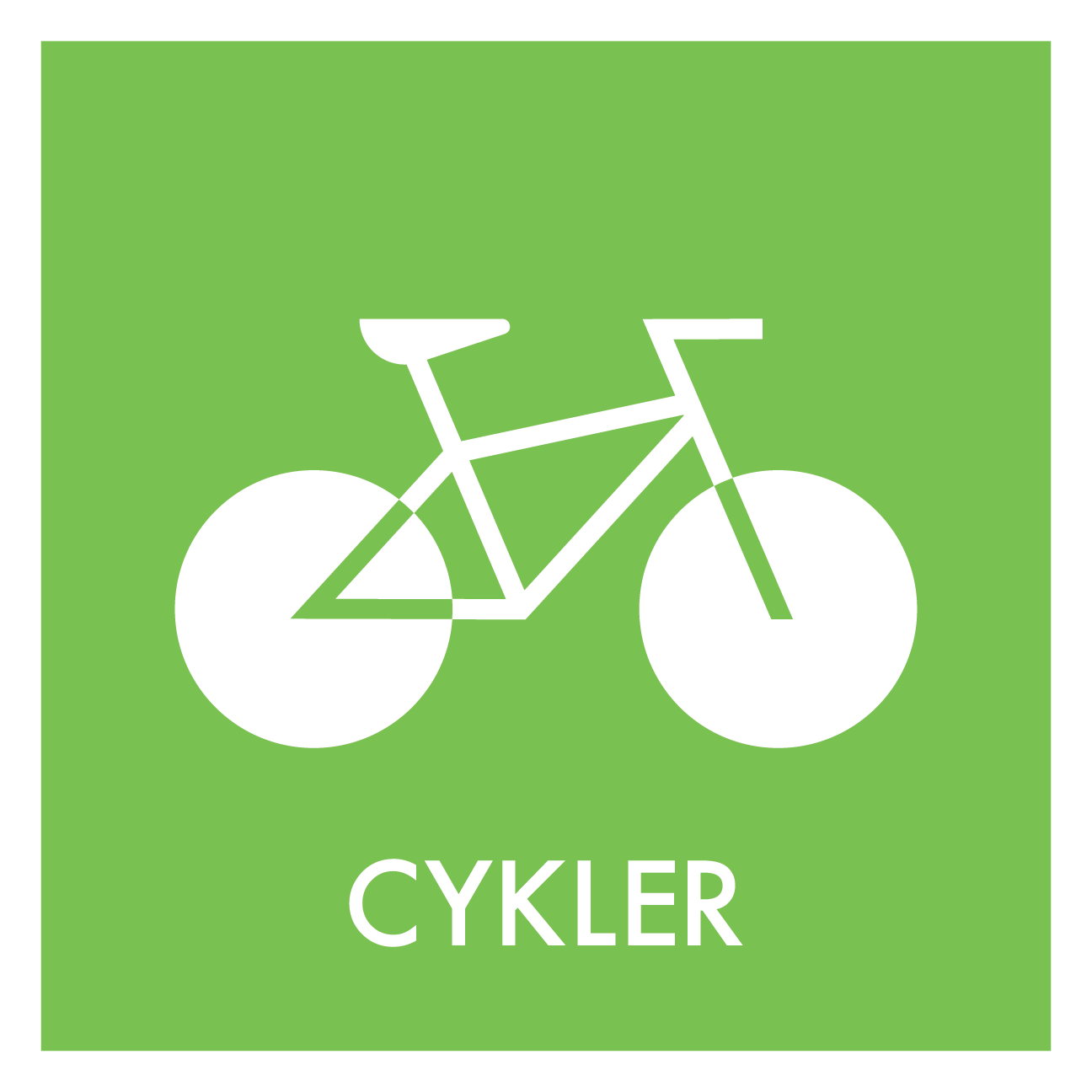 Cykel affald skilt - Dansk Affaldssortering