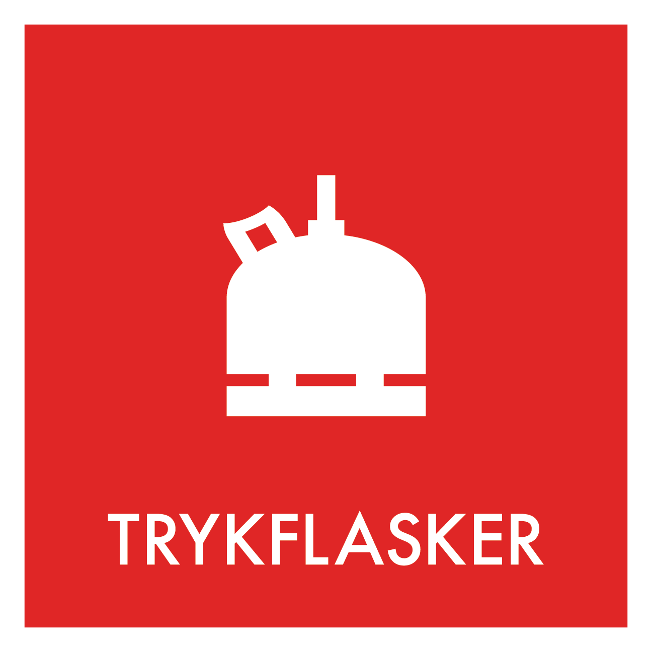 Trykflasker affald skilt - Dansk Affaldssortering