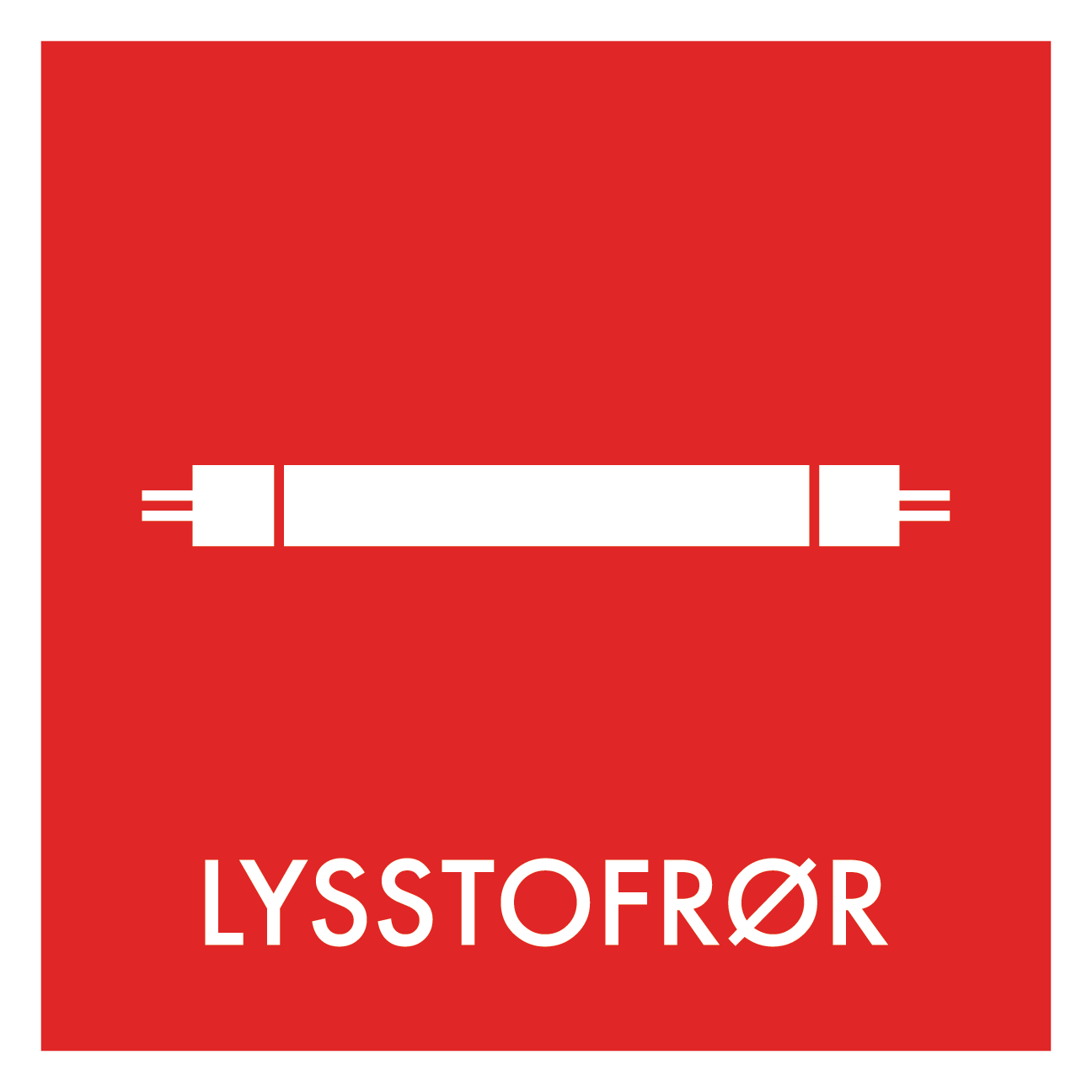 Lysstofrør affald skilt - Dansk Affaldssortering