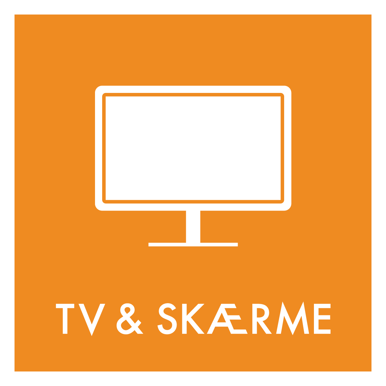TV & Skærme affald skilt - Dansk Affaldssortering