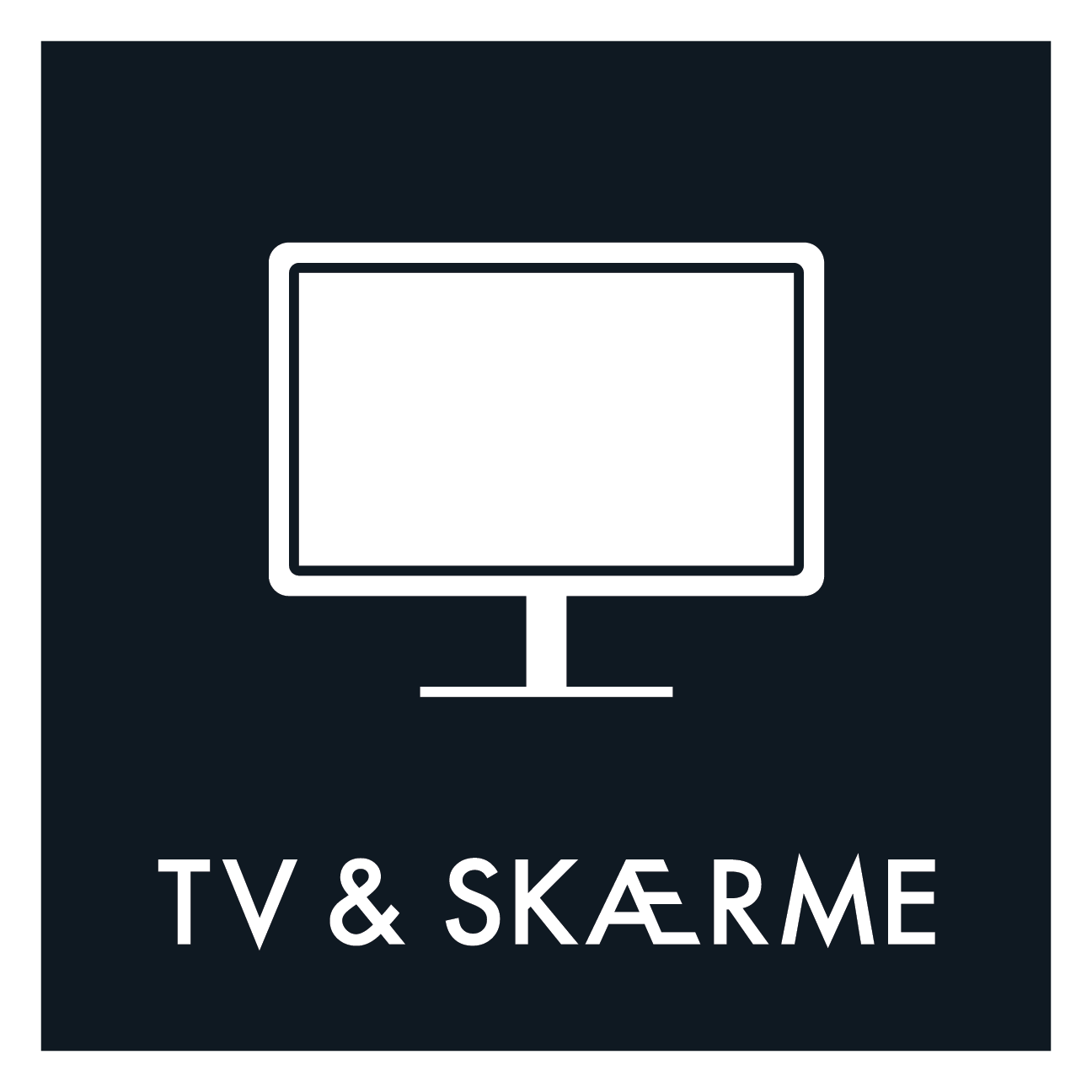 TV & Skærme affald sort skilt - Dansk Affaldssortering