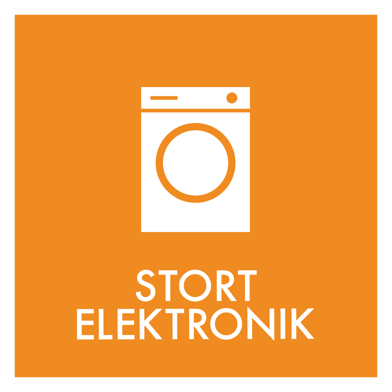 Stort elektronik affald skilt - Dansk Affaldssortering