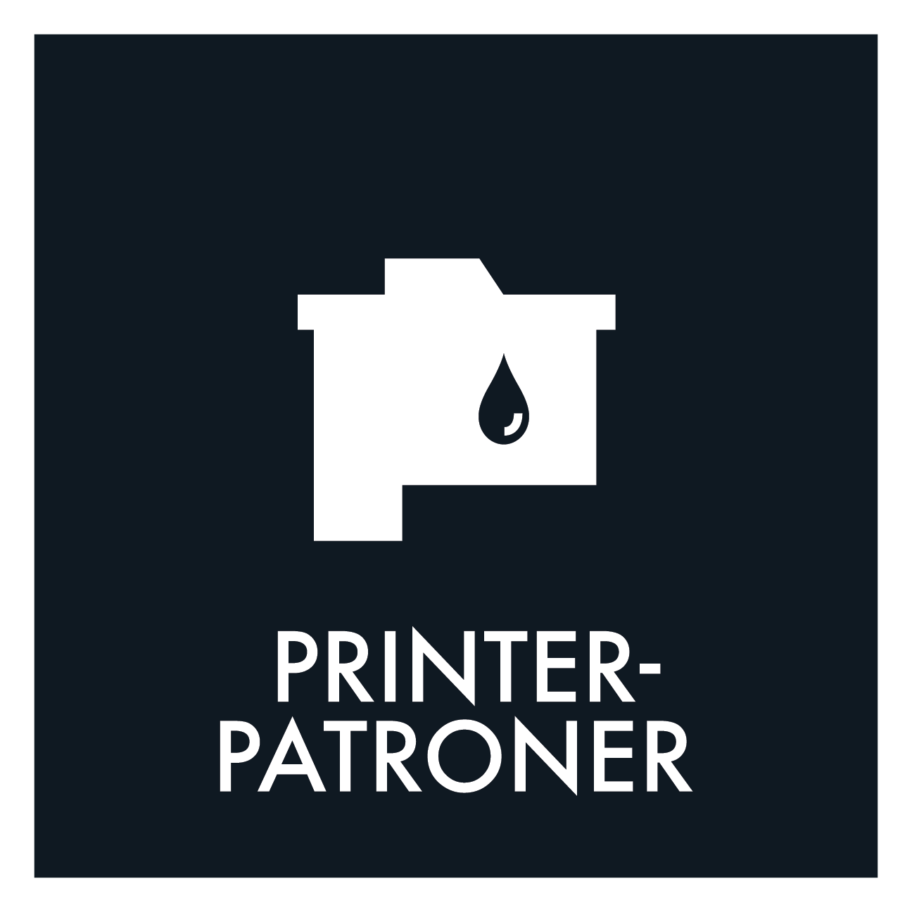 Printerpatroner affald sort skilt - Dansk Affaldssortering