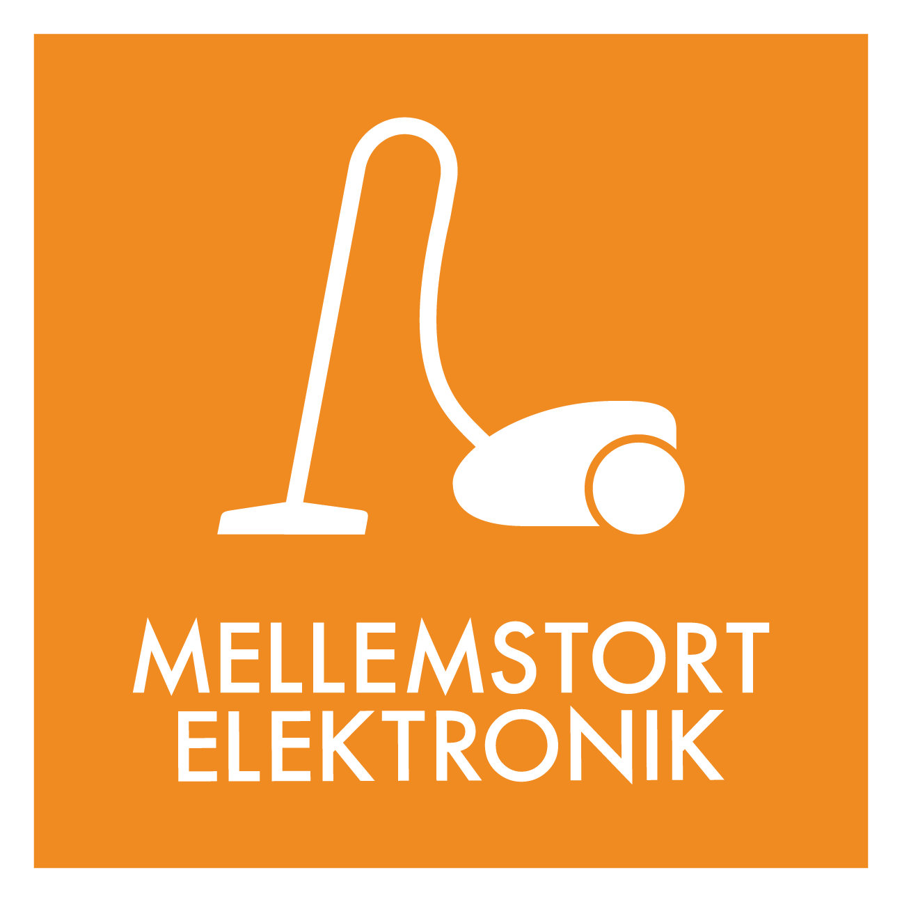 Mellemstort elektronik affald skilt - Dansk Affaldssortering