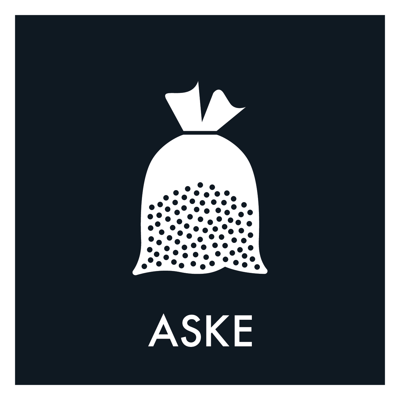 Aske affald skilt - Dansk Affaldssortering