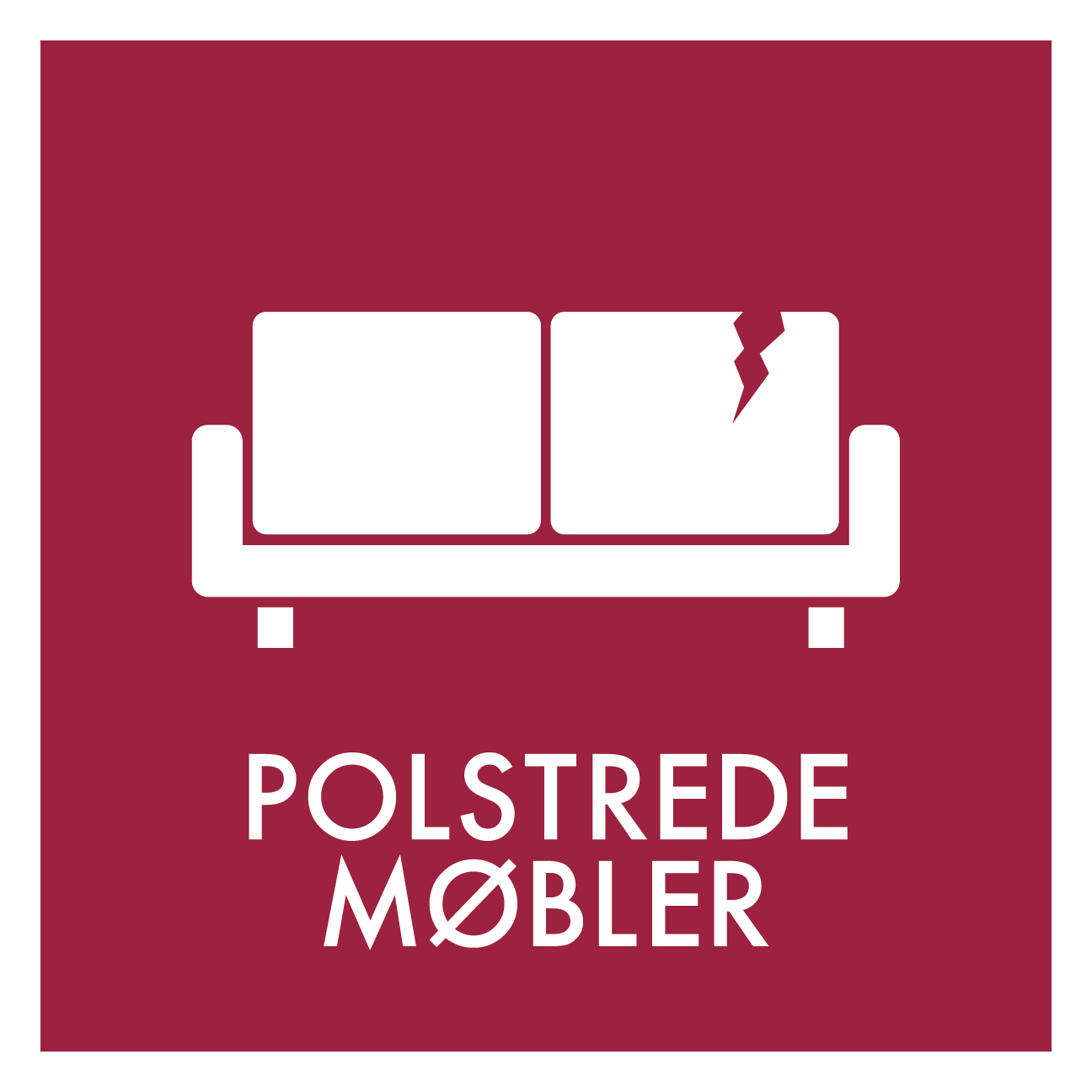 Polstrede møbler affald skilt - Dansk Affaldssortering
