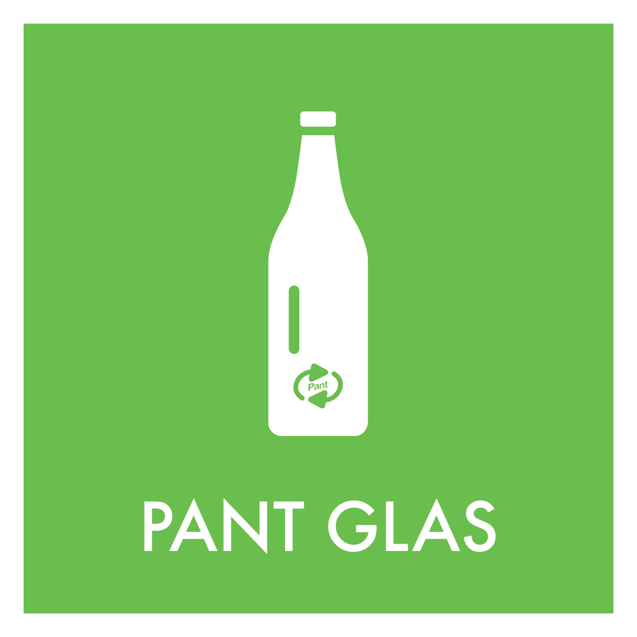 Pant glas skilt - Dansk Affaldssortering