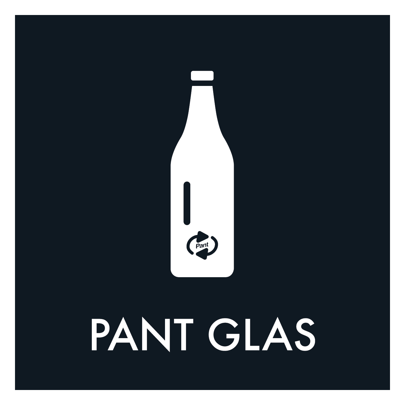 Pant glas sort skilt - Dansk Affaldssortering