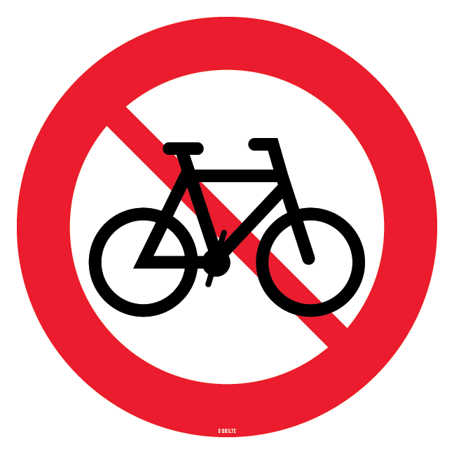 Cykel forbudstavle skilt